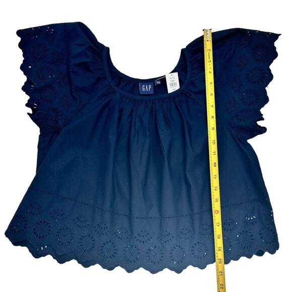 GAP Eyelet Flutter Sleeve Top Size XXSMALL - Picture 5 of 10